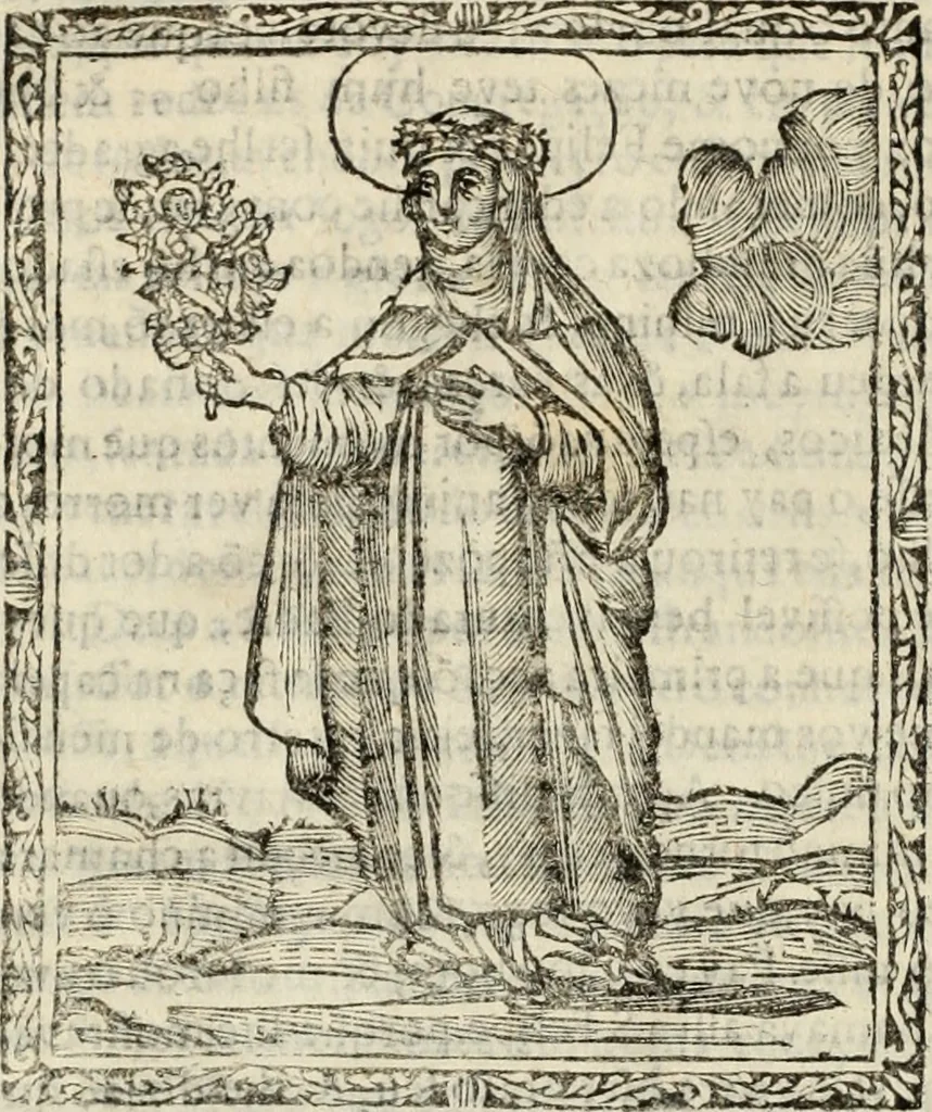 An illustration from Flos sanctorum : historia das vidas de Christo S.N. e de sua Santissima MÃ£y, vidas dos santos e suas festas repartidas pellos doze mezes : com sermoáº½s, & praticas que servem para muytas festas do anno, 1681, leaf 863