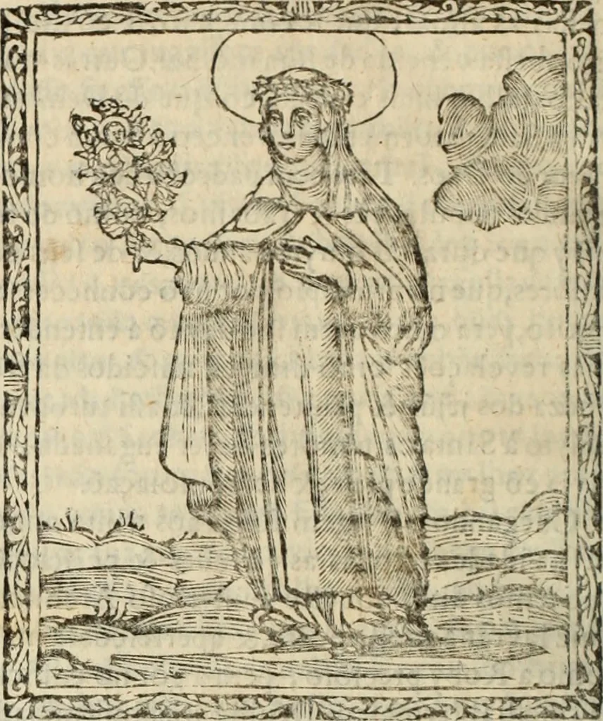 An illustration from Flos sanctorum : historia das vidas de Christo S.N. e de sua Santissima MÃ£y, vidas dos santos e suas festas repartidas pellos doze mezes : com sermoáº½s, & praticas que servem para muytas festas do anno, 1681, leaf 867