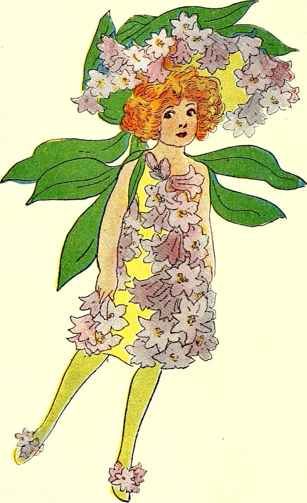 An illustration from Flower children; the little cousins of the field and garden, 1910, leaf 16