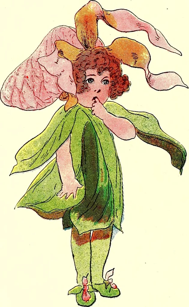An illustration from Flower children; the little cousins of the field and garden, 1910, leaf 28