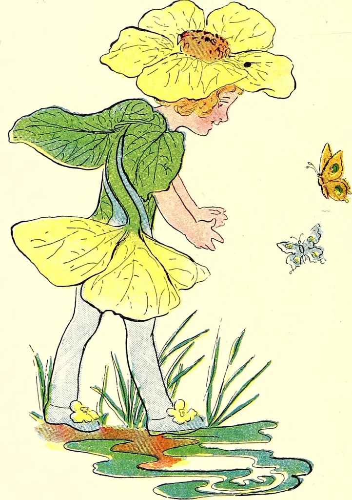 An illustration from Flower children; the little cousins of the field and garden, 1910, leaf 30