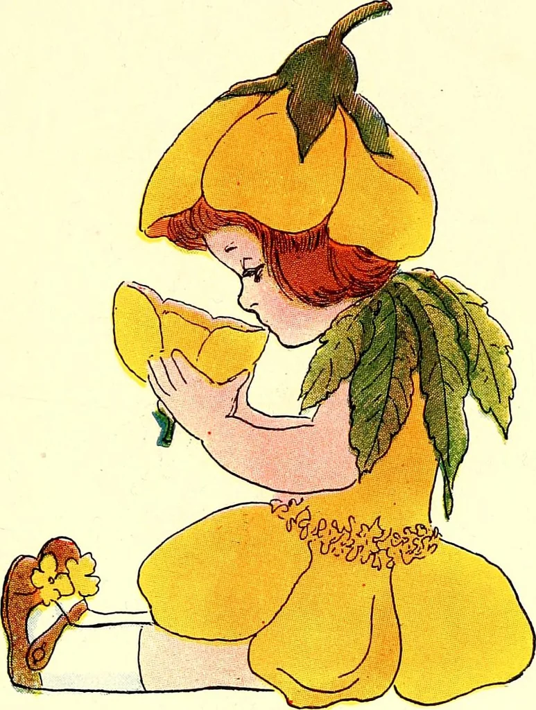 An illustration from Flower children; the little cousins of the field and garden, 1910, leaf 35