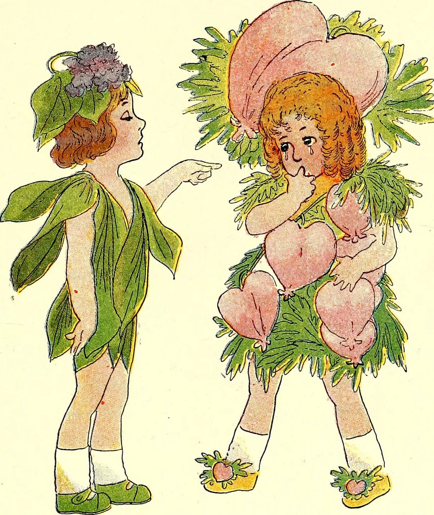 An illustration from Flower children; the little cousins of the field and garden, 1910, leaf 51