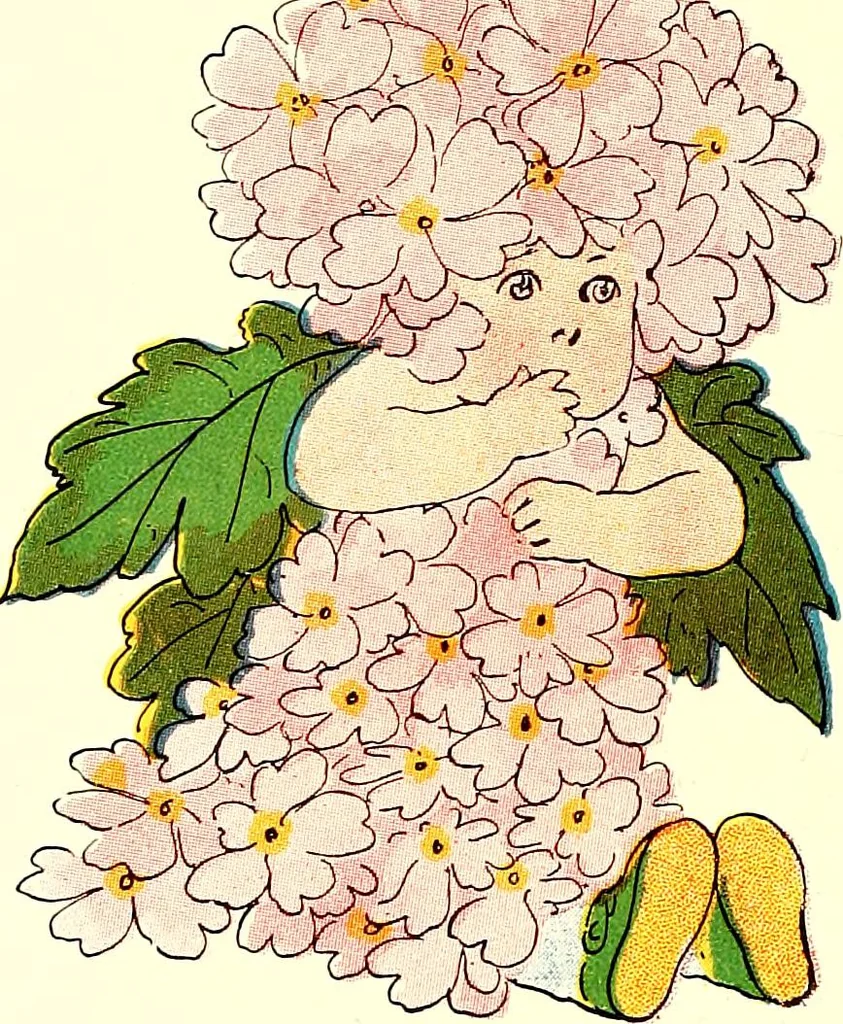 An illustration from Flower children; the little cousins of the field and garden, 1910, leaf 58