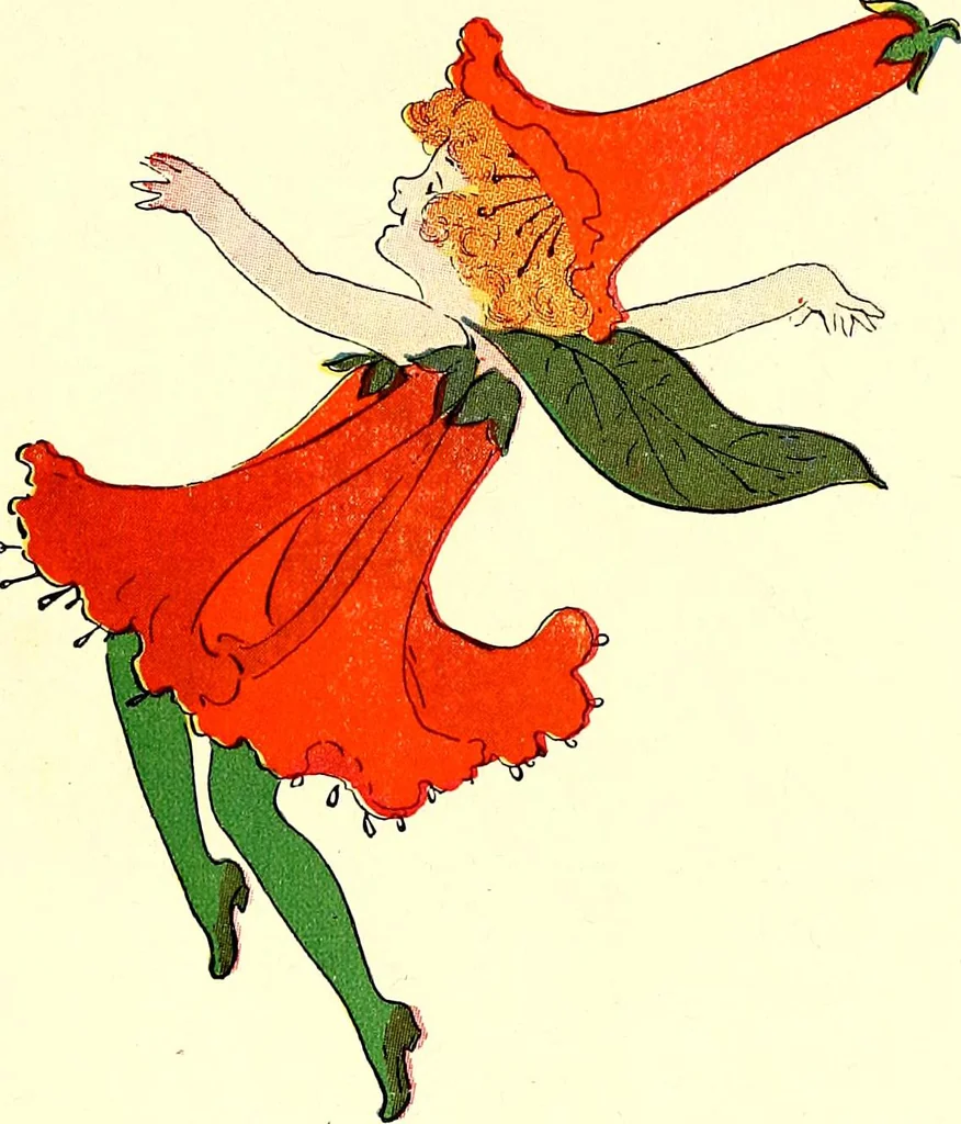 An illustration from Flower children; the little cousins of the field and garden, 1910, leaf 61