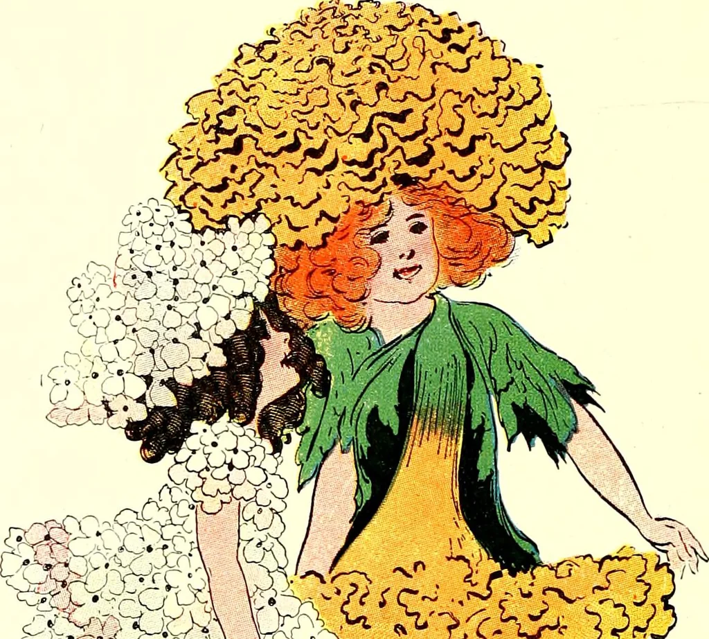 An illustration from Flower children; the little cousins of the field and garden, 1910, leaf 64