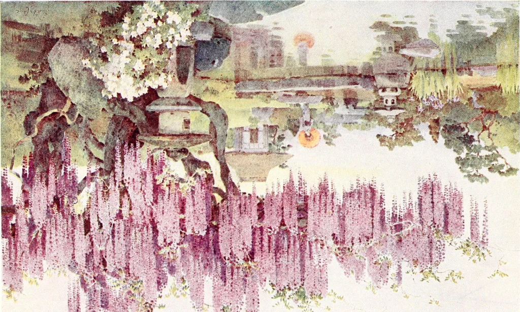 An illustration from The flowers and gardens of Japan, 1908, leaf 106