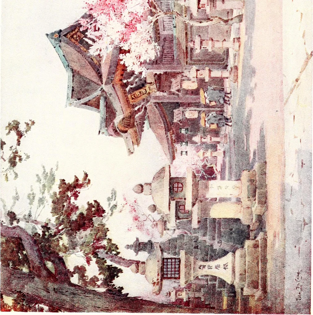 An illustration from The flowers and gardens of Japan, 1908, leaf 121