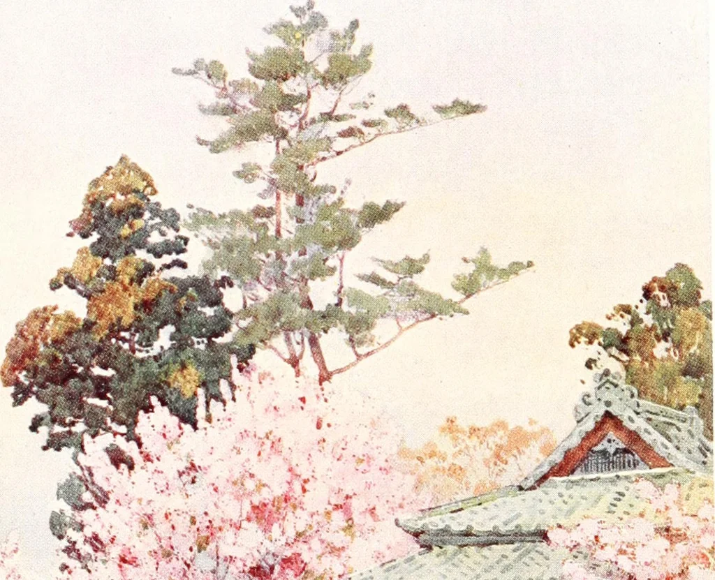 An illustration from The flowers and gardens of Japan, 1908, leaf 133