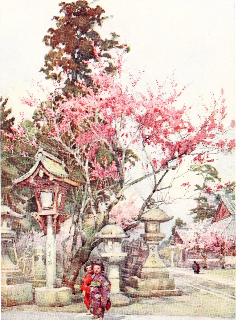 An illustration from The flowers and gardens of Japan, 1908, leaf 201