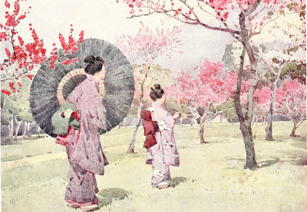 An illustration from The flowers and gardens of Japan, 1908, leaf 208