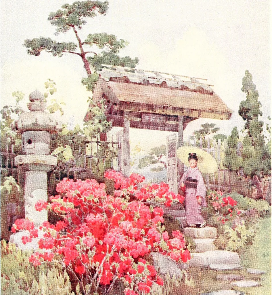 An illustration from The flowers and gardens of Japan, 1908, leaf 280