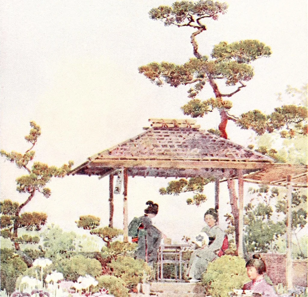 An illustration from The flowers and gardens of Japan, 1908, leaf 299
