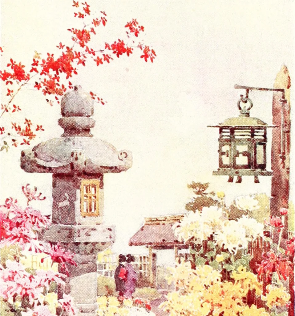 An illustration from The flowers and gardens of Japan, 1908, leaf 349