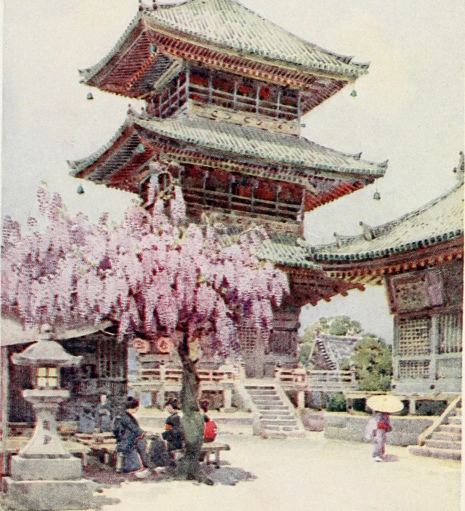 An illustration from The flowers and gardens of Japan, 1908, leaf 8