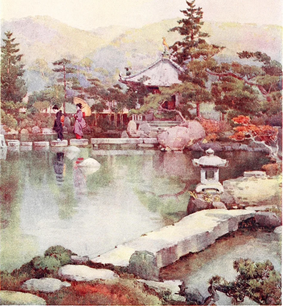 An illustration from The flowers and gardens of Japan, 1908, leaf 95