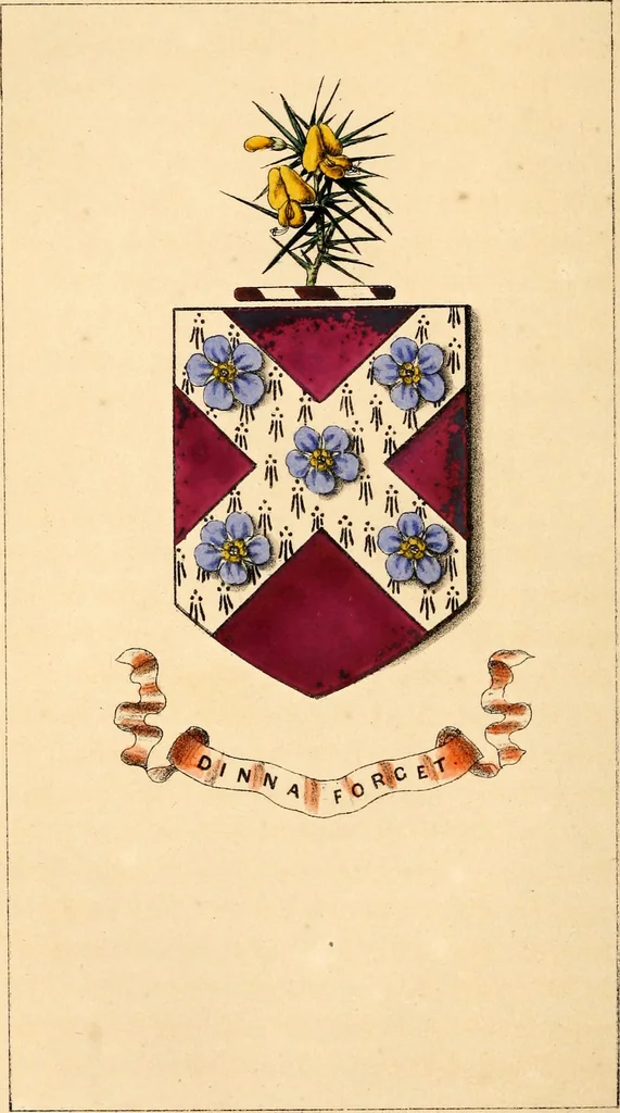 An illustration from Flowers and heraldry; or, Floral emblems and heraldic figures, combined to express pure sentiments, kind feelings, and excellent principles .., 1851, leaf 163