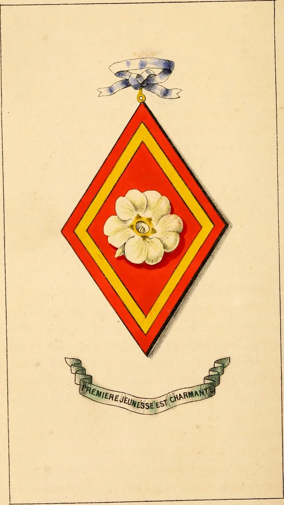 An illustration from Flowers and heraldry; or, Floral emblems and heraldic figures, combined to express pure sentiments, kind feelings, and excellent principles .., 1851, leaf 239
