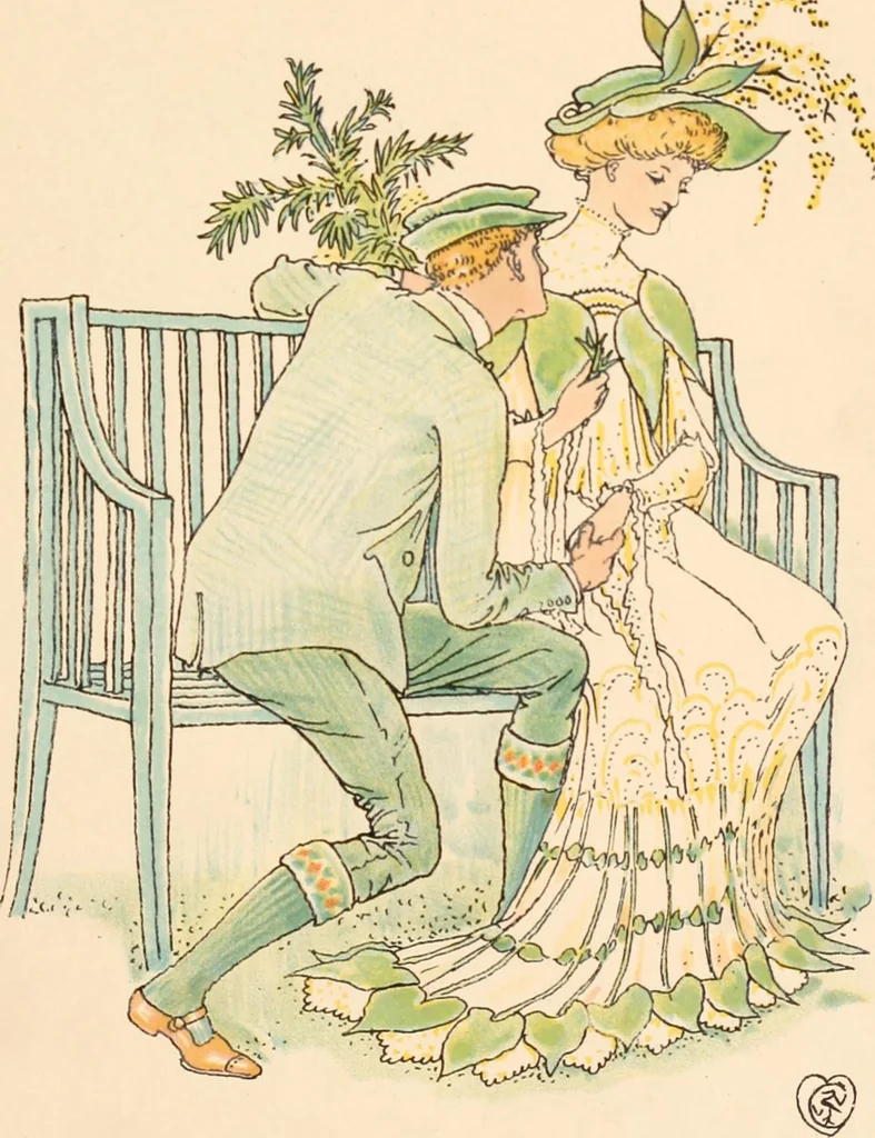 An illustration from A flower wedding : described by two wallflowers, 1905, leaf 10