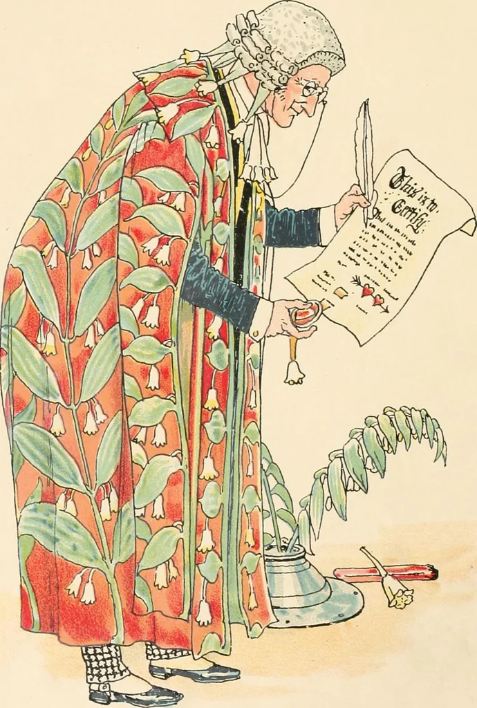 An illustration from A flower wedding : described by two wallflowers, 1905, leaf 21