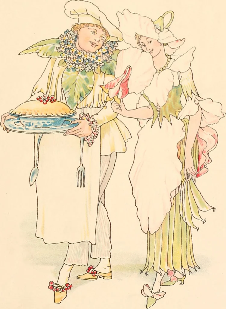 An illustration from A flower wedding : described by two wallflowers, 1905, leaf 46