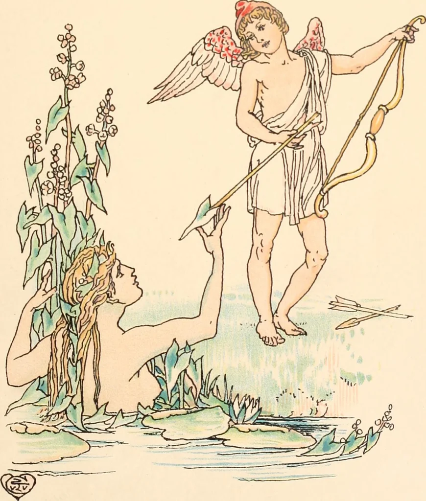 An illustration from A flower wedding : described by two wallflowers, 1905, leaf 58