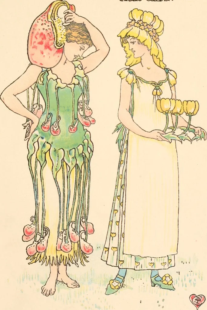 An illustration from A flower wedding : described by two wallflowers, 1905, leaf 66