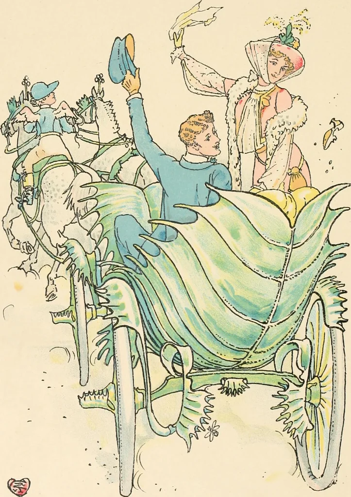 An illustration from A flower wedding : described by two wallflowers, 1905, leaf 69