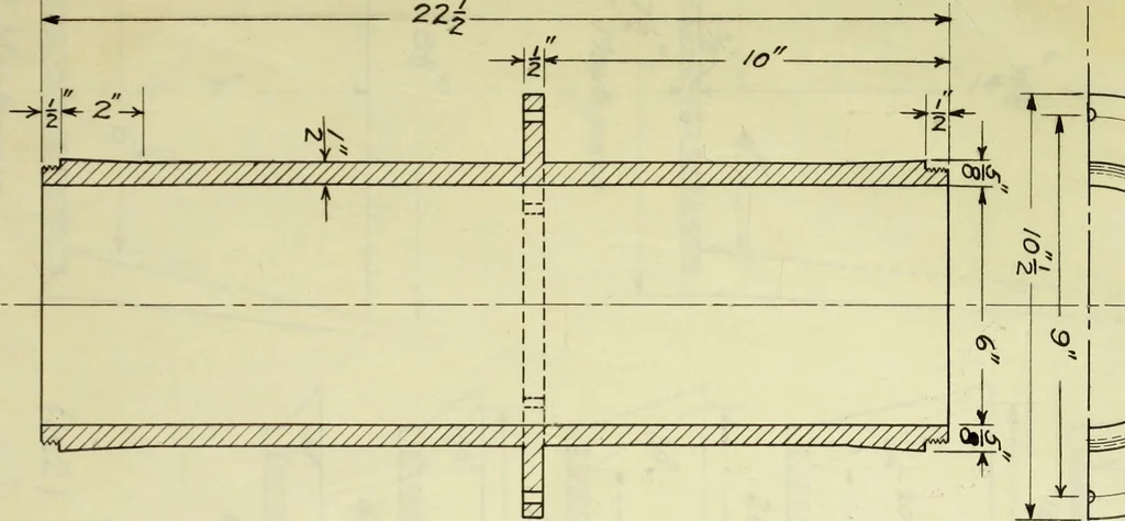 An illustration from Flow of water through submerged orifices and short tubes with mouthpieces, 1915, leaf 38