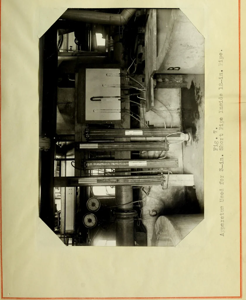 An illustration from Flow of water through submerged orifices and short tubes with mouthpieces, 1915, leaf 46