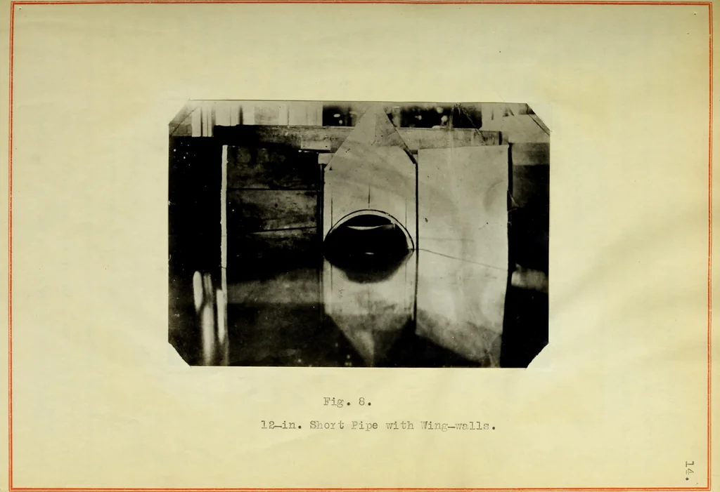 An illustration from Flow of water through submerged orifices and short tubes with mouthpieces, 1915, leaf 48