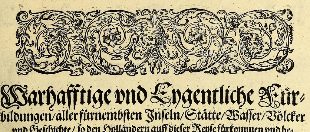 An illustration from Fünfter Theil der Orientalischen Indien, eygentlicher Bericht vnd warhafftige Beschreibung der gantzen volkommenen Reyse oder Schiffart, so die Holländer mit acht Schiffen in die Orientalische Indien, sonderlich aber in die Javanische vnd Molukische Inseln, als Bantam, Banda, vnd Ternate, &c. gethan haben, welche von Amsterdam abgefahren im Jahr 1598. vnd zum Theil Anno 1599. zum Theil aber in Jüngst abgelauffenen 1600. Jahr, : mit grossen Reichthumb von Pfeffer Muscaten, Regelein, vnd anderer köstlichen Würtz, wider anheym gelanget, darinn fleissig beschrieben vnd angezeigt, was ihnen auff der gantzen Reyse Denckwürdiges begegnet vnd zuhanden gangen., 1601, leaf 83