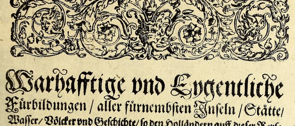 An illustration from Fünfter Theil der Orientalischen Indien, eygentlicher Bericht vnd warhafftige Beschreibung der gantzen volkommenen Reyse oder Schiffahrt, so die Holländer mit 8. Schiffen in die Orientalische Indien, sond[er]lich aber in die Javanische vnd Molukische Inseln, als Bantam, Banda, vnnd Ternate, &c. gethan haben, welche von Amsterdam abgefahren im Jahr 1598. vnnd zum Theil Anno 1599. zum Theil aber in Jüngst abgelauffenen 1600. Jahr, : mit grossen Reichthumb von Pfeffer, Muscaten, Regelein, vnd anderer köstlichen Würtz, wid anheym gelanget, darinn fleissig beschrieben vnd angezeigt, w[a]z ihnen auff der gantzen Reyse Denckwürdiges begegnet vnd zuhanden gangen., 1623, leaf 65