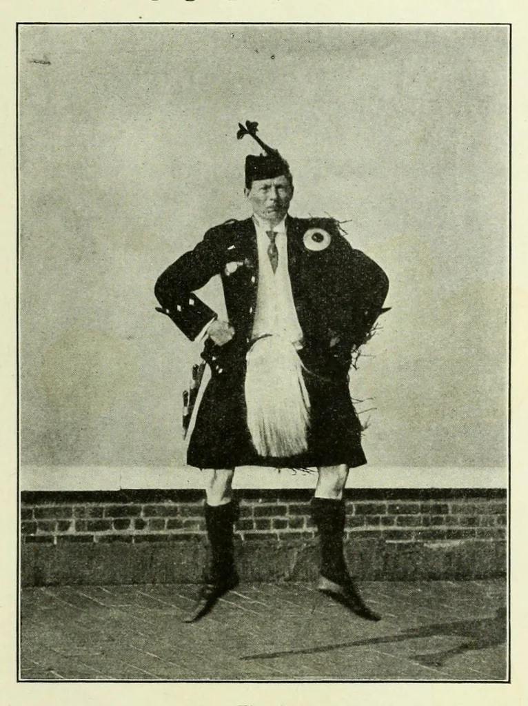 An illustration from Folk-dances and singing games; twenty-six folk-dances of Norway, Sweden, Denmark, Russia, Bohemia, Hungary, Italy, England, Scotland and Ireland, 1909, leaf 67