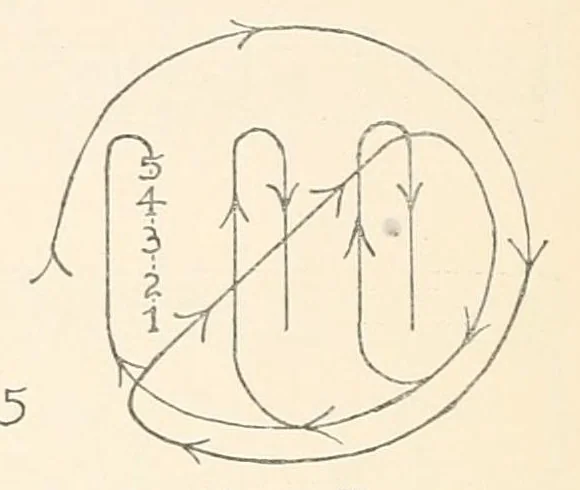 An illustration from Folk games of Denmark and Sweden for school, playground and social center, 1915, leaf 50