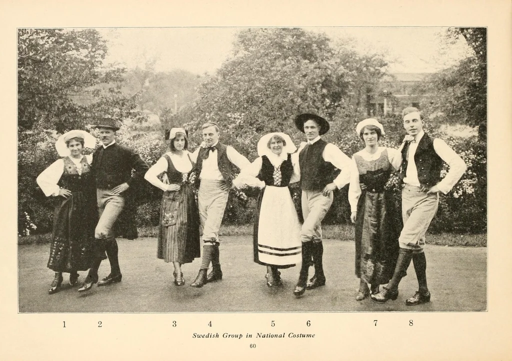 An illustration from Folk games of Denmark and Sweden for school, playground and social center, 1915, leaf 68