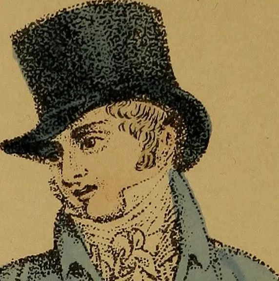 An illustration from The follies & fashions of our grandfathers (1807) Embellished with thirty-seven whole-page plates including ladies' and gentlemen's dress ... sporting and coaching scenes ... fanciful prints, portraits of celebrities, etc., 1886, leaf 11