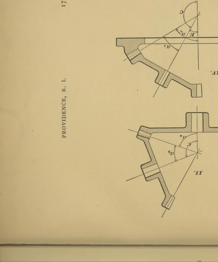 An illustration from Formulas in gearing, with practical suggestions, 1892, leaf 34
