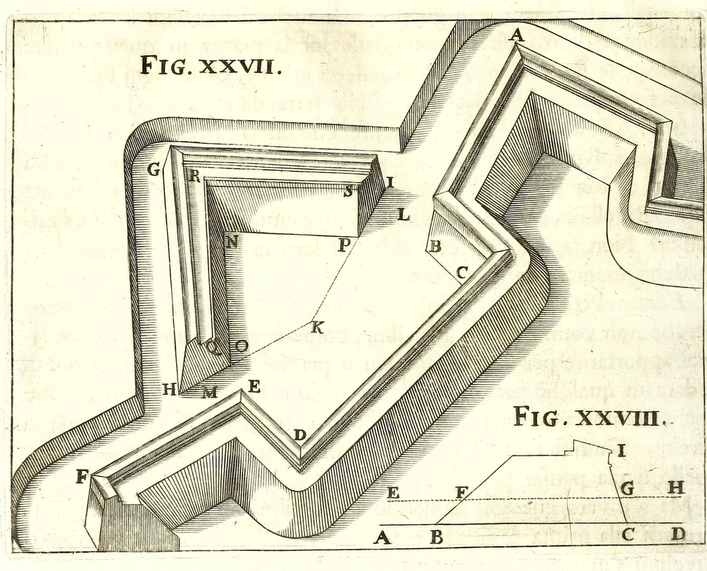 An illustration from Fortificazione a rovescio, 1678, leaf 118