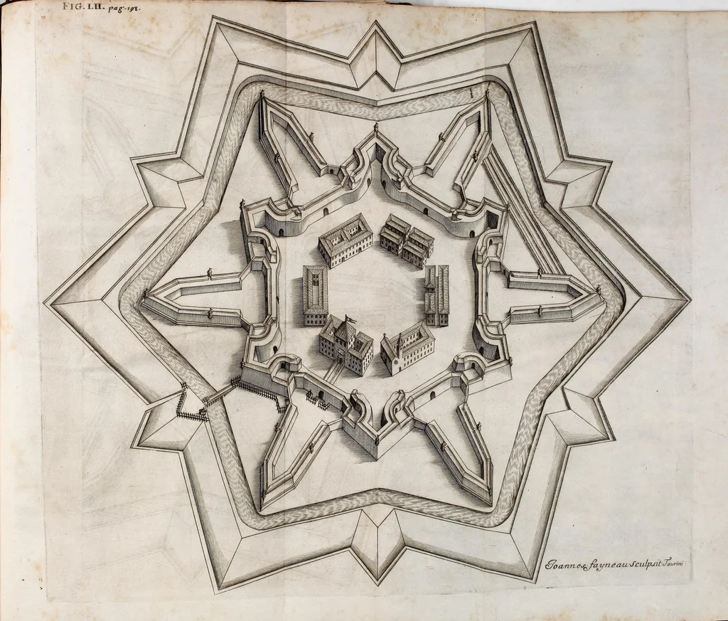 An illustration from Fortificazione a rovescio, 1678, leaf 215