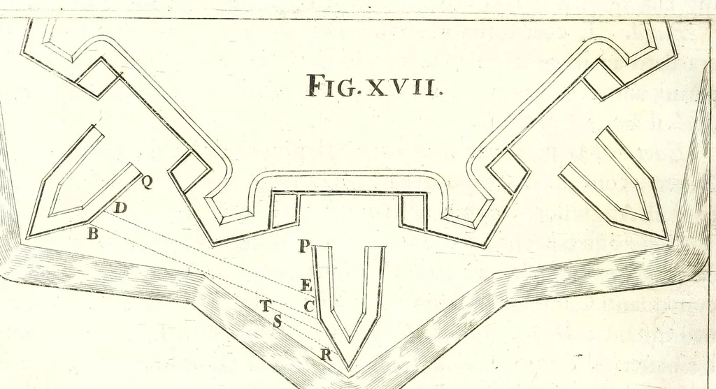 An illustration from Fortificazione a rovescio, 1678, leaf 86