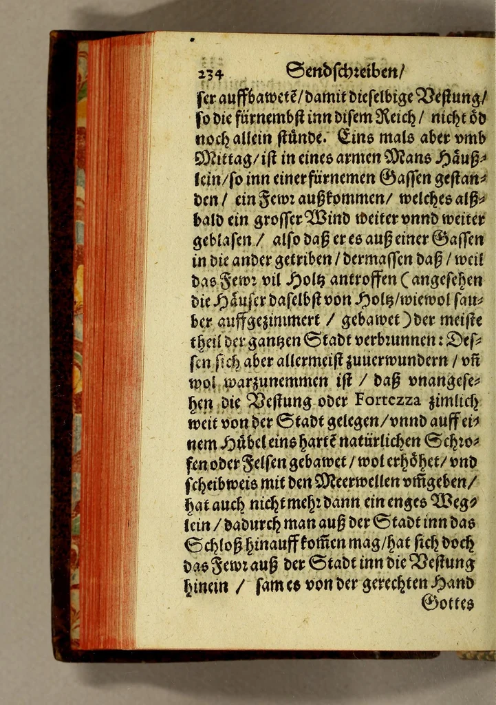 An illustration from Fortsetzung der Zeytungen und historischen Berichts auss den fürtrefflichen unnd weitbarümbten Japonischen und Chinesischen Königreichen und Landen, wie auch beydes, so wol auss den Orientalischen als Occidentalischen Indian ., 1593, leaf 240