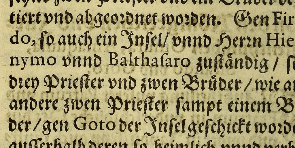 An illustration from Fortsetzung der Zeytungen und historischen Berichts auss den fürtrefflichen unnd weitbarümbten Japonischen und Chinesischen Königreichen und Landen, wie auch beydes, so wol auss den Orientalischen als Occidentalischen Indian ., 1593, leaf 86