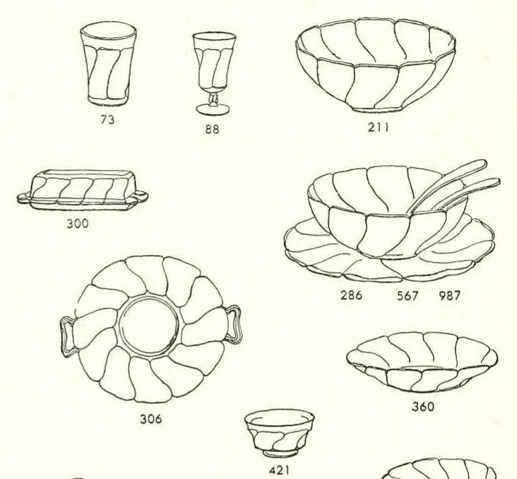 An illustration from Fostoria Glassware Price List Supplement 1961, 1961, leaf 3