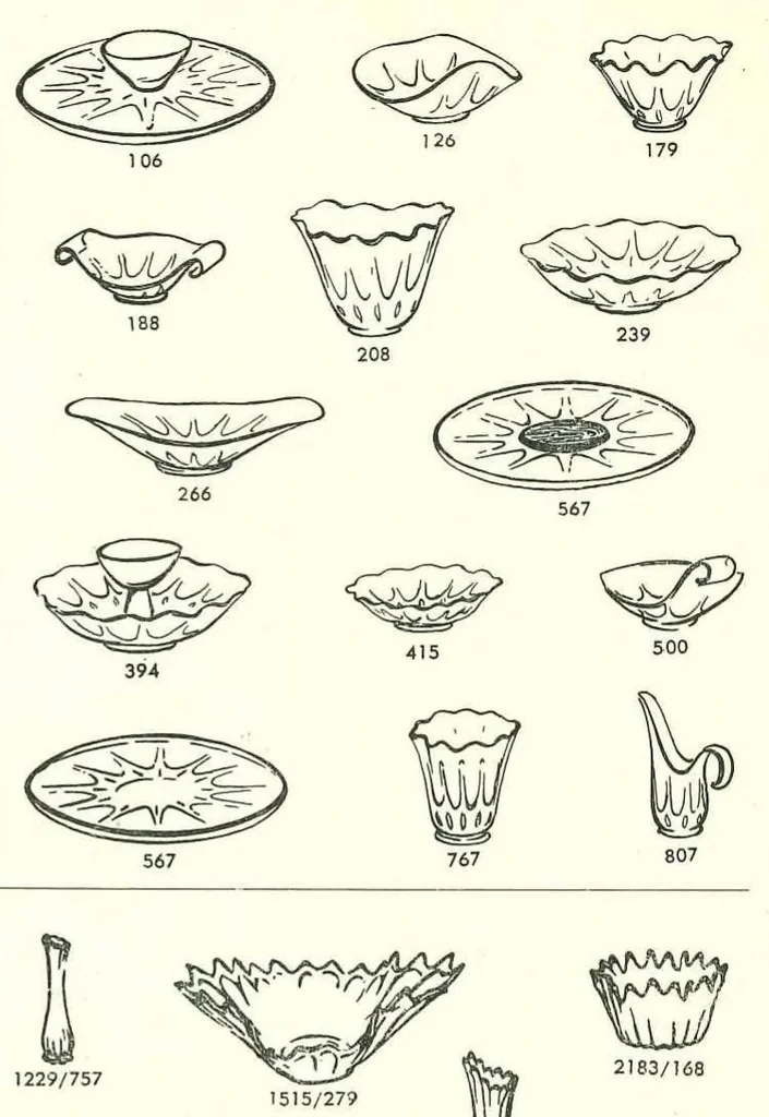 An illustration from Fostoria Glassware Price List Supplement 1961, 1961, leaf 4