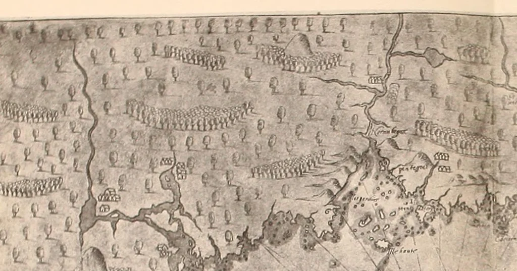 An illustration from The founding of New England, 1921, leaf 67