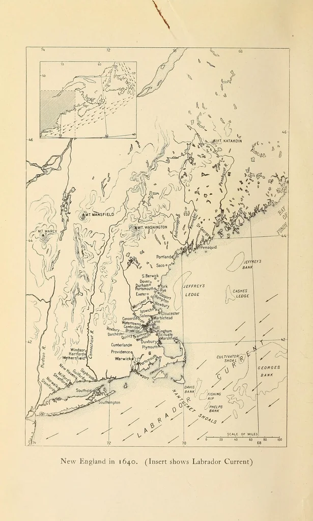 An illustration from The founding of New England, 1921, leaf 8