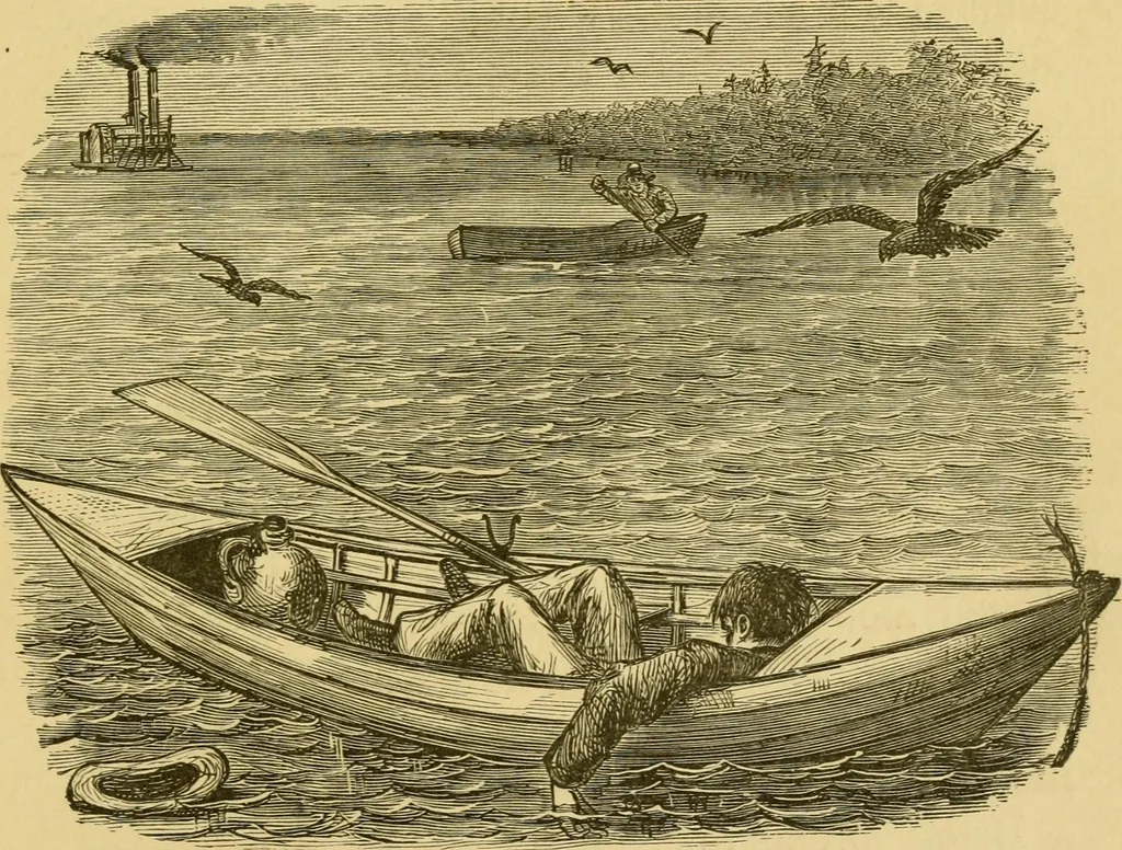 An illustration from Four months in a sneak-box. A boat voyage of 2600 miles down the Ohio and Mississippi rivers, 1879, leaf 200