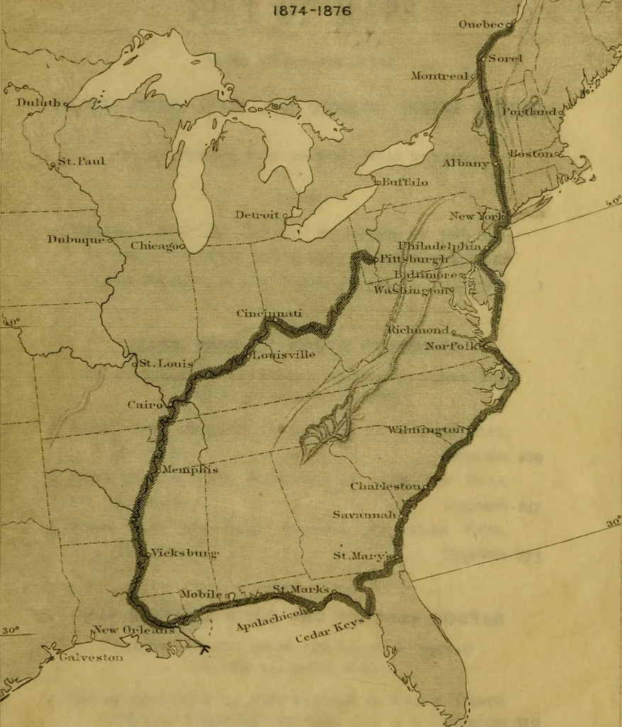 An illustration from Four months in a sneak-box. A boat voyage of 2600 miles down the Ohio and Mississippi rivers, 1879, leaf 21