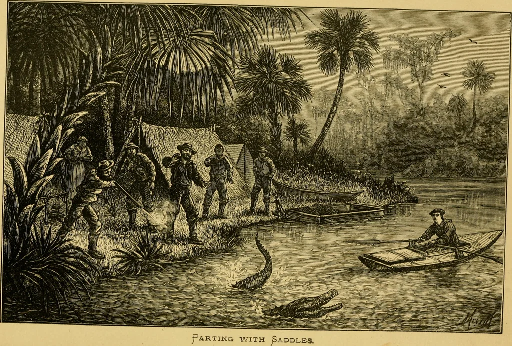 An illustration from Four months in a sneak-box. A boat voyage of 2600 miles down the Ohio and Mississippi rivers, 1879, leaf 334